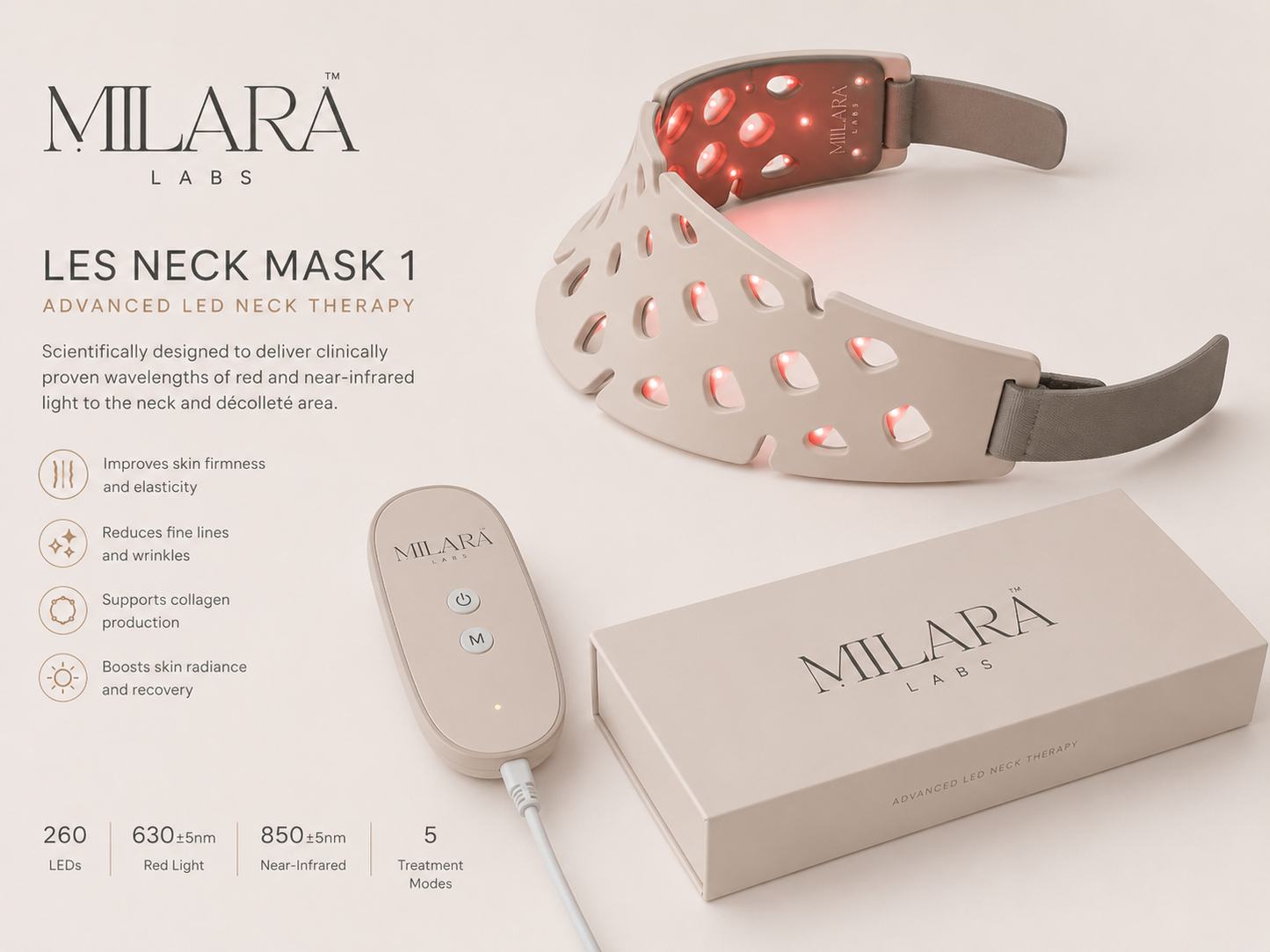 MILARĀ ZETA 1™ LED Neck Mask